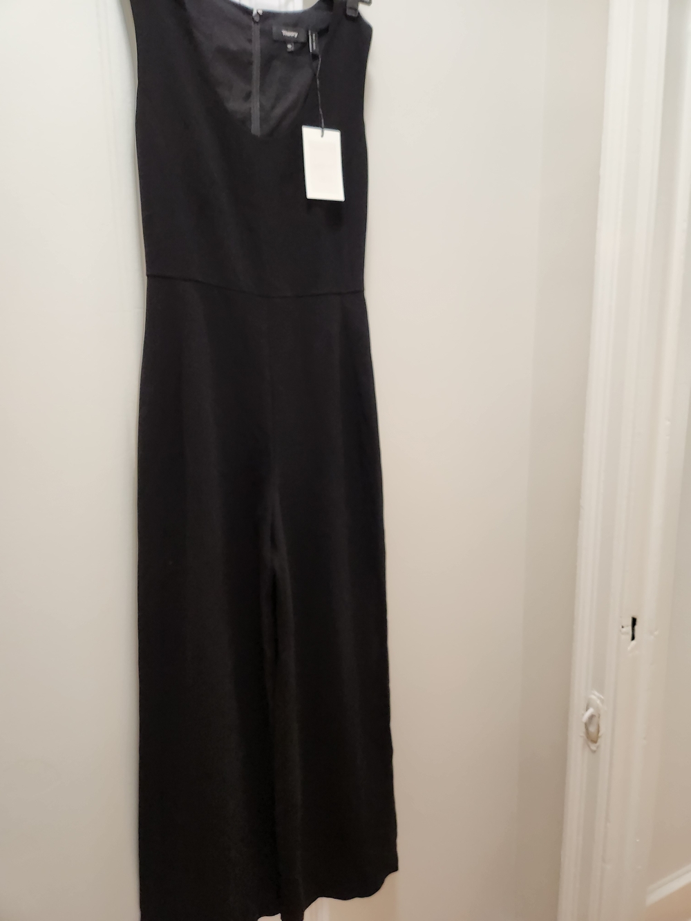 Theory Black Sleeveless Wide-Leg Jumpsuit with Tag
